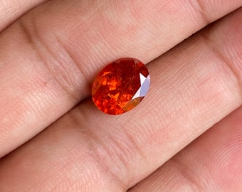 Natürlicher Spessartit-Granat / wunderschöne orange Mandarin-Granatfarbe / Spessartin-Granat ohne Hitze / echter Granat-Geburtsstein