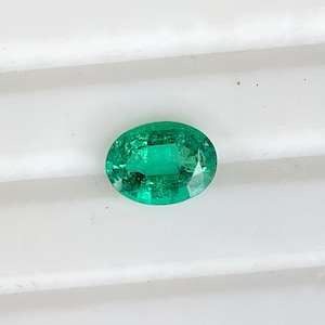 1.55CTS Natural Emerald, 9X6.8X4.1MM, Genuine Zambian Emerald, Oval cut Emerald loose gemstone
