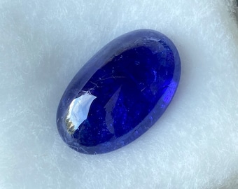 Tanzanite cabochon / Natural Tanzanite 22X14MM deep blue top color