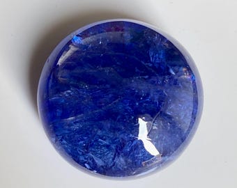 102.34CTS Jumbo Tanzanite cabochon / Natural Tanzanite 26X26X15mm deep blue color