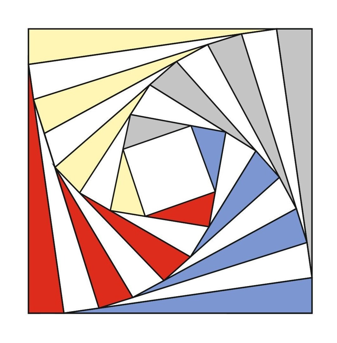 Twisted Log Cabin 4,5,8 Annd 10 Inch Block Paper Piecing Pattern Etsy