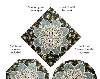 Ruby table topper pattern - Stained glass technique