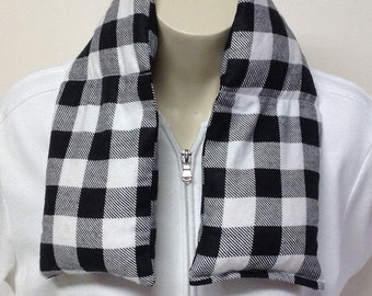 Microwavable XL 29" Soft Cotton Flannel Neck Corn Bag W/ other sizes available, FAST Shipping.  B/W Chex