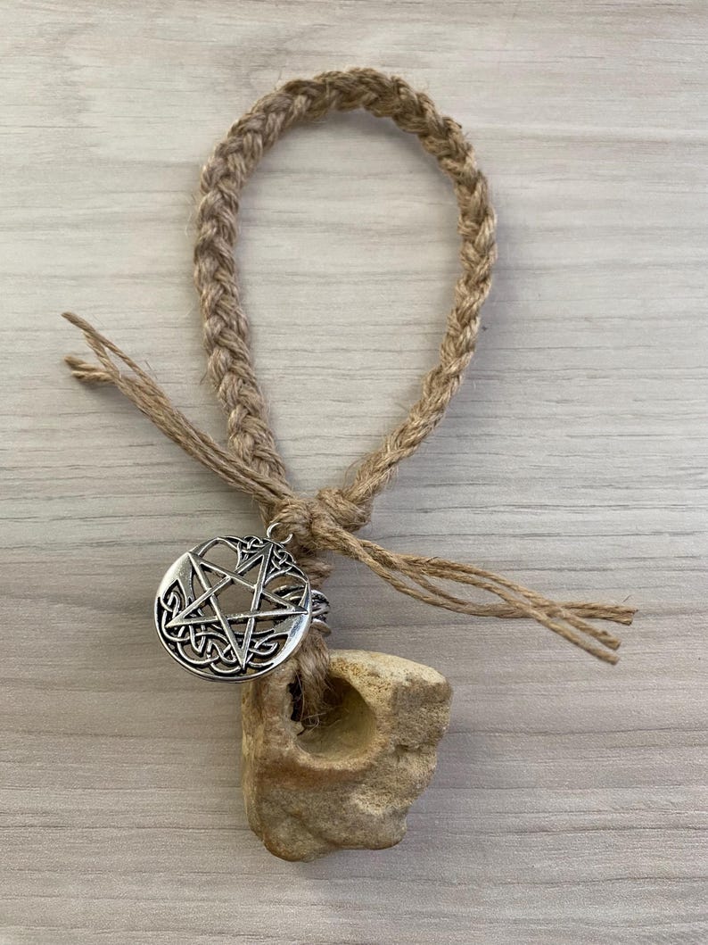 Hag Stone Pentacle Talisman, Protection Amulet, Altar Stone - Etsy