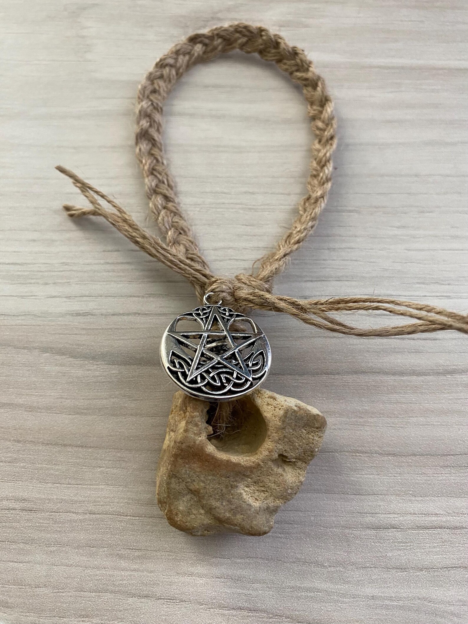 Hag Stone Pentacle Talisman, Protection Amulet, Altar Stone - Etsy