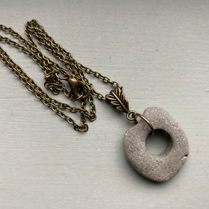 Holey Stone Pendant, Hag Stone Necklace, Protection Stone, Odin Stone, Faerie Stone, Pagan Stone, Adder Stone, Witch Stone, Celtic Stone