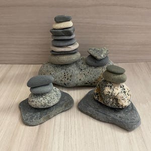 Stone Cairns, 1 lb. 6.2 oz., Zen Gift, Zen Stones, Balancing Stones, Stacking Stones, Meditation Stones, Rock Garden Art, A-2