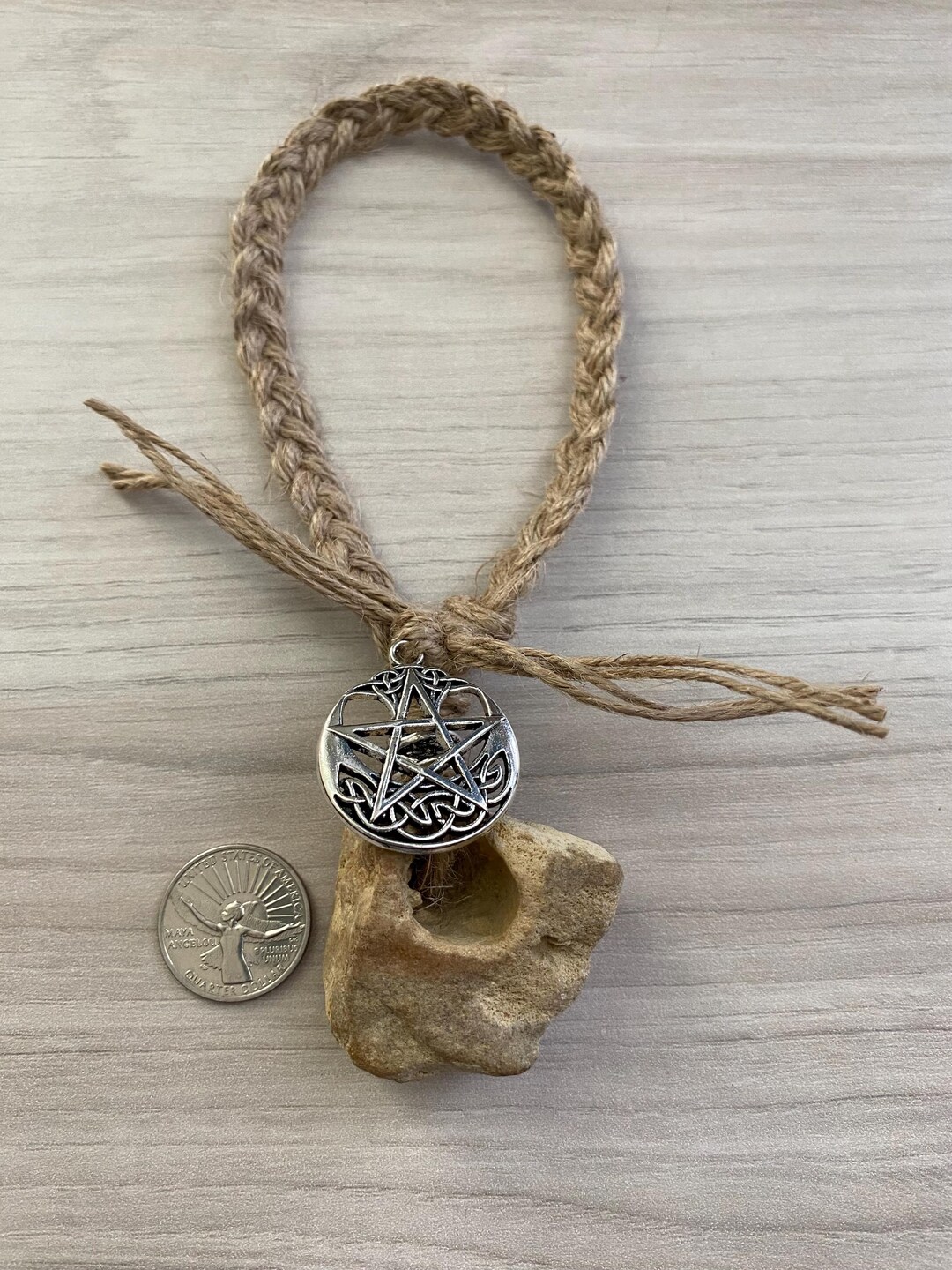 Hag Stone Pentacle Talisman, Protection Amulet, Altar Stone - Etsy