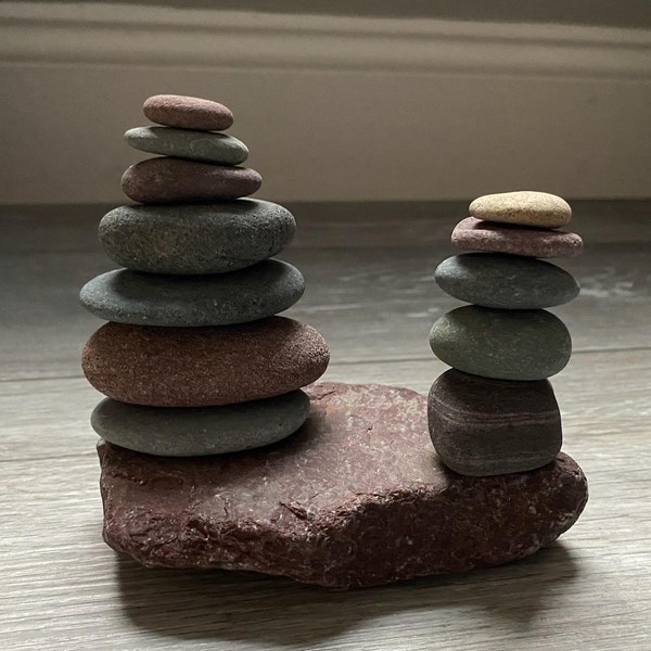 Stone Cairns, 1 LB. 7.9 OZ., Balancing Stones, Stacking Stones, Zen Gift, Zen Stones, Garden Sculpture, Free Shipping, A-30