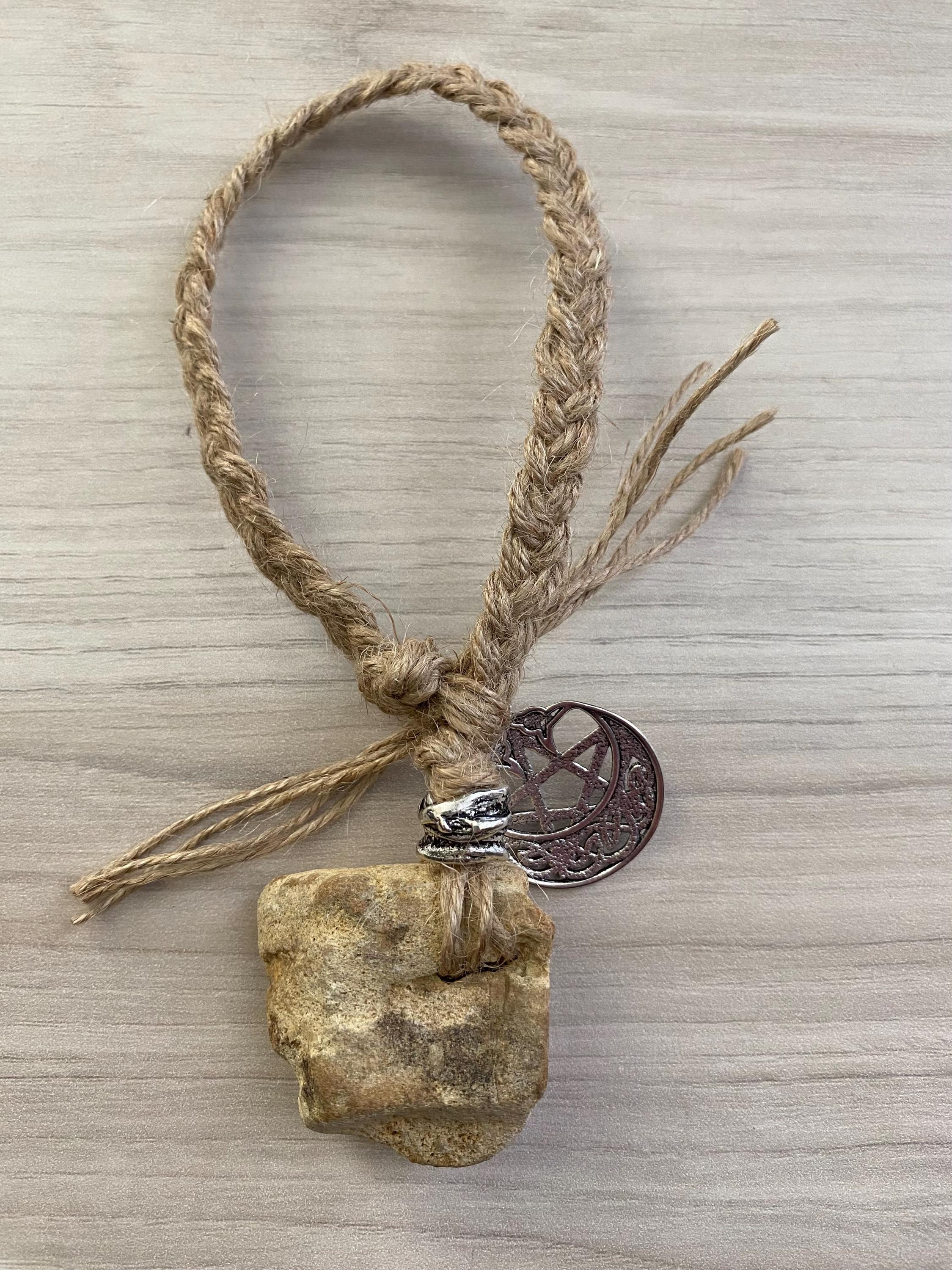 Hag Stone Pentacle Talisman, Protection Amulet, Altar Stone - Etsy