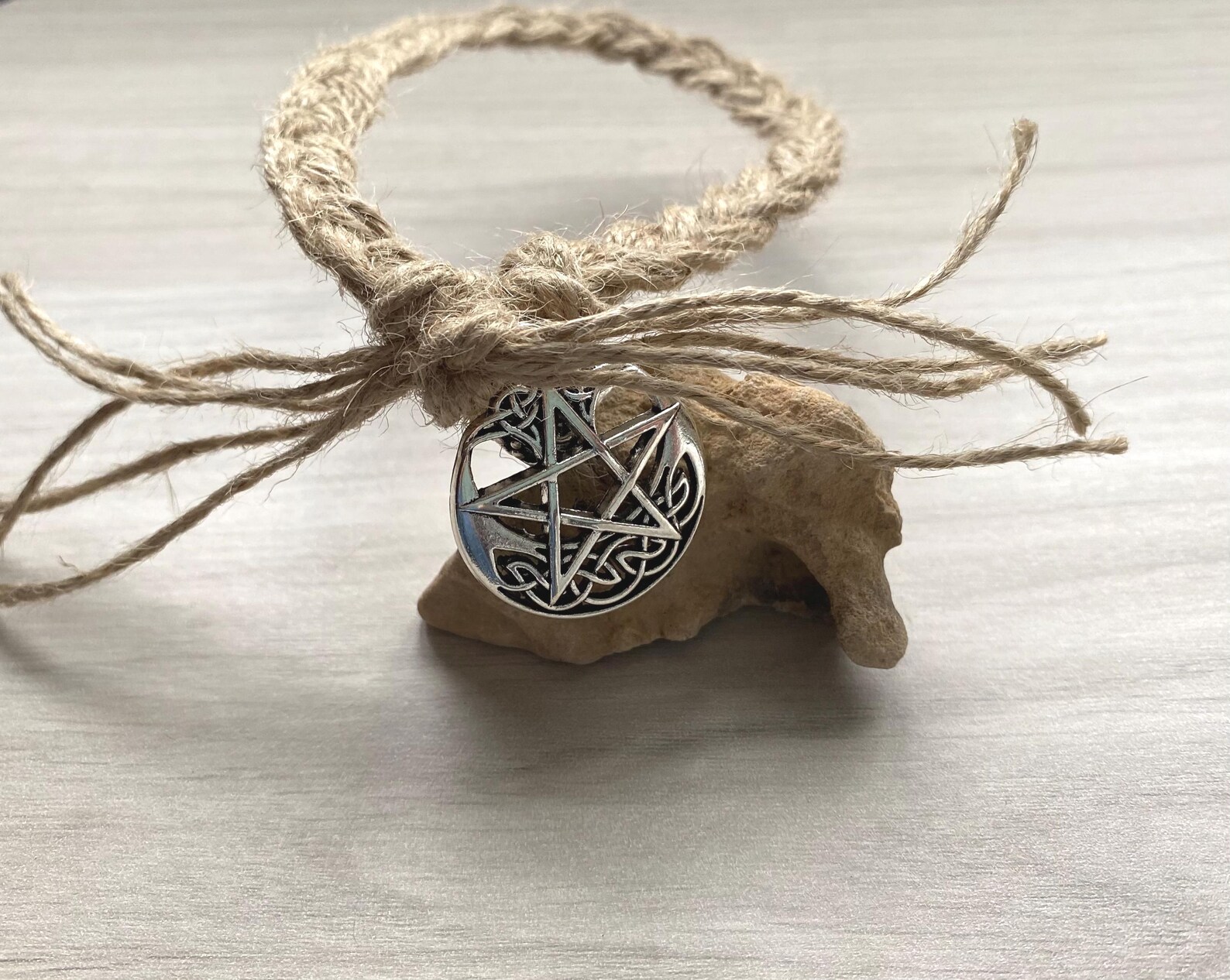 Hag Stone Pentacle Talisman Protection Amulet Altar Stone - Etsy