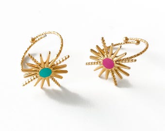 Ethnic ring with sun motif, spiritual jewelry, adjustable ring, nature-inspired jewelry, gold ring, hippie jewelry