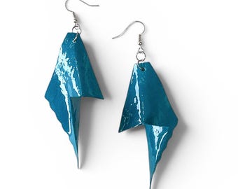 Pendientes geométricos, joyería de los 80, joyería colorida, Art Déco, joyería sostenible