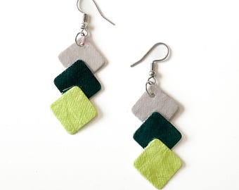 Pendientes geométricos, joyería de los 80, joyería colorida, diseño Memphis, joyería sostenible
