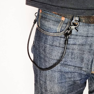 Geschenk für den Mann, Wallet-Lanyard aus Leder, Lederkette für Geldbörse, Schlüsselband aus Leder, Biker Geldbörse
