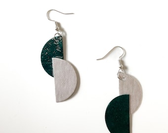 Pendientes geométricos, joyería de los 80, joyería colorida, Art Déco, joyería sostenible