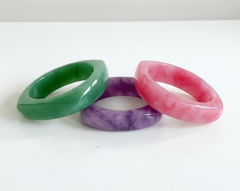 Statement bangles made of marbled resin, set of 3 bangles also available individually, colorful bangles, organic shapes, designer jewelry