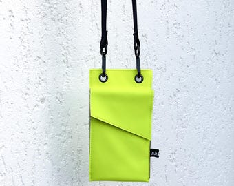 Funda para teléfono de piel vegana neón, bolso bandolera para smartphone, estilo Miami, bolso hecho a mano, bolso estilo años 80