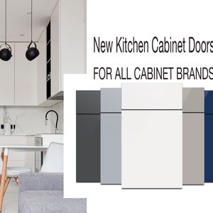 Cabinet Doors For Kitchen | High Gloss or Matte Finish Acrylic Replacement Custom Cabinet Doors | Made to Measure | High Quality Modern Door
