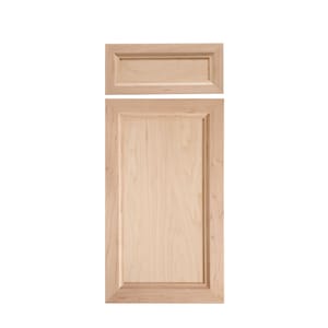 May include: A light wood cabinet door with a raised panel design. The door has a simple, traditional style.