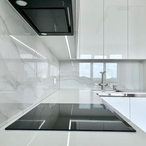 Cabinet Doors Replacement - Made-to-Order White High Gloss Acrylic Custom Cabinet Door - Modern Glossy Flat Door - New Kitchen Cabinet Doors