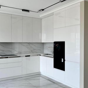 Custom White High-Gloss Kitchen Cabinet Doors – Modern Replacement Panels for IKEA and Other Cabinets