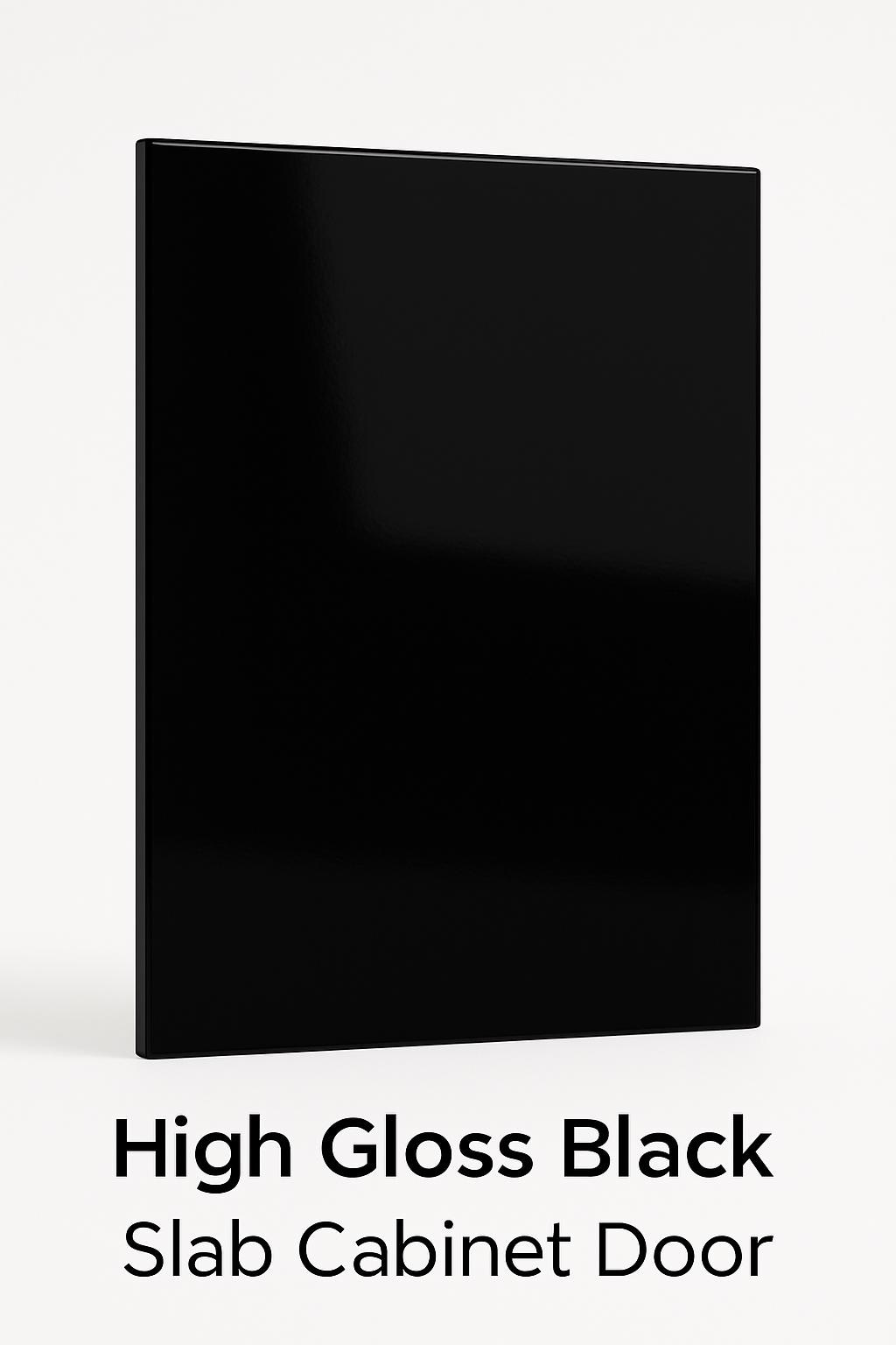 Black High Gloss Cabinet Doors | Replacement Fronts for Kitchen | Slab ...