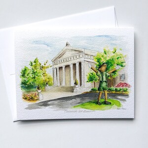 Cincinnati Art Museum Greeting Card, Cincinnati Ault Park, Custom Greeting Card, Watercolor Stationery,Cincinnati Landmark Artwork