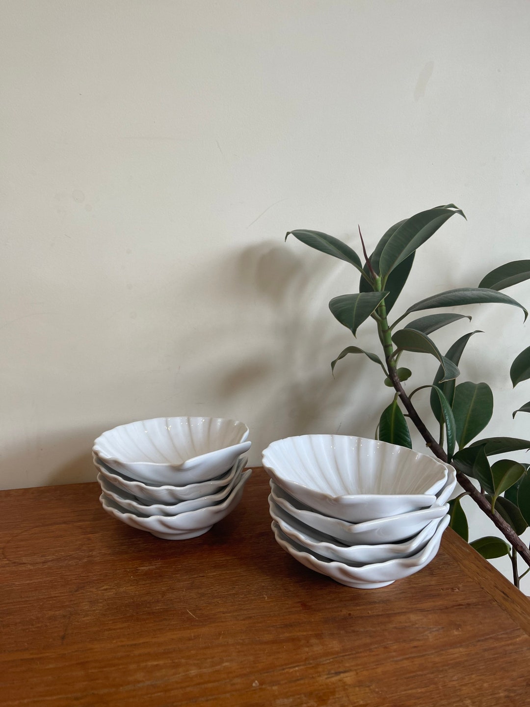 Shells Plates Table Vintage Shell Plates, Shell Side Plates, Quirky Tableware, Vintage ...