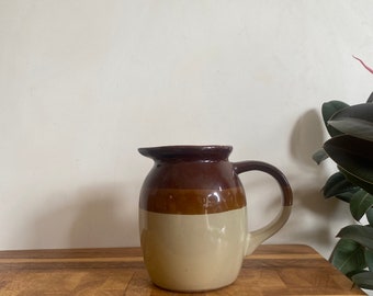 Vintage Stoneware Jug, Vintage Stone Vase, Mid Century Vase, Vintage Vase, Stone Posy Vase, Two Tone Stone Jug, Mid Century Pottery, Vintage