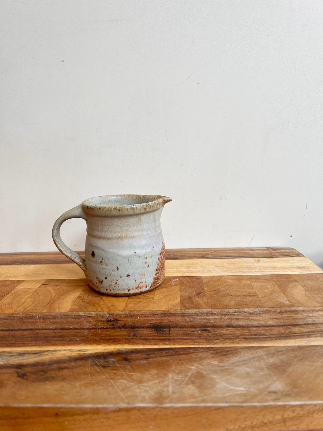 Vintage Stoneware Milk Jug Mid Century Stoneware Jug Mid Etsy