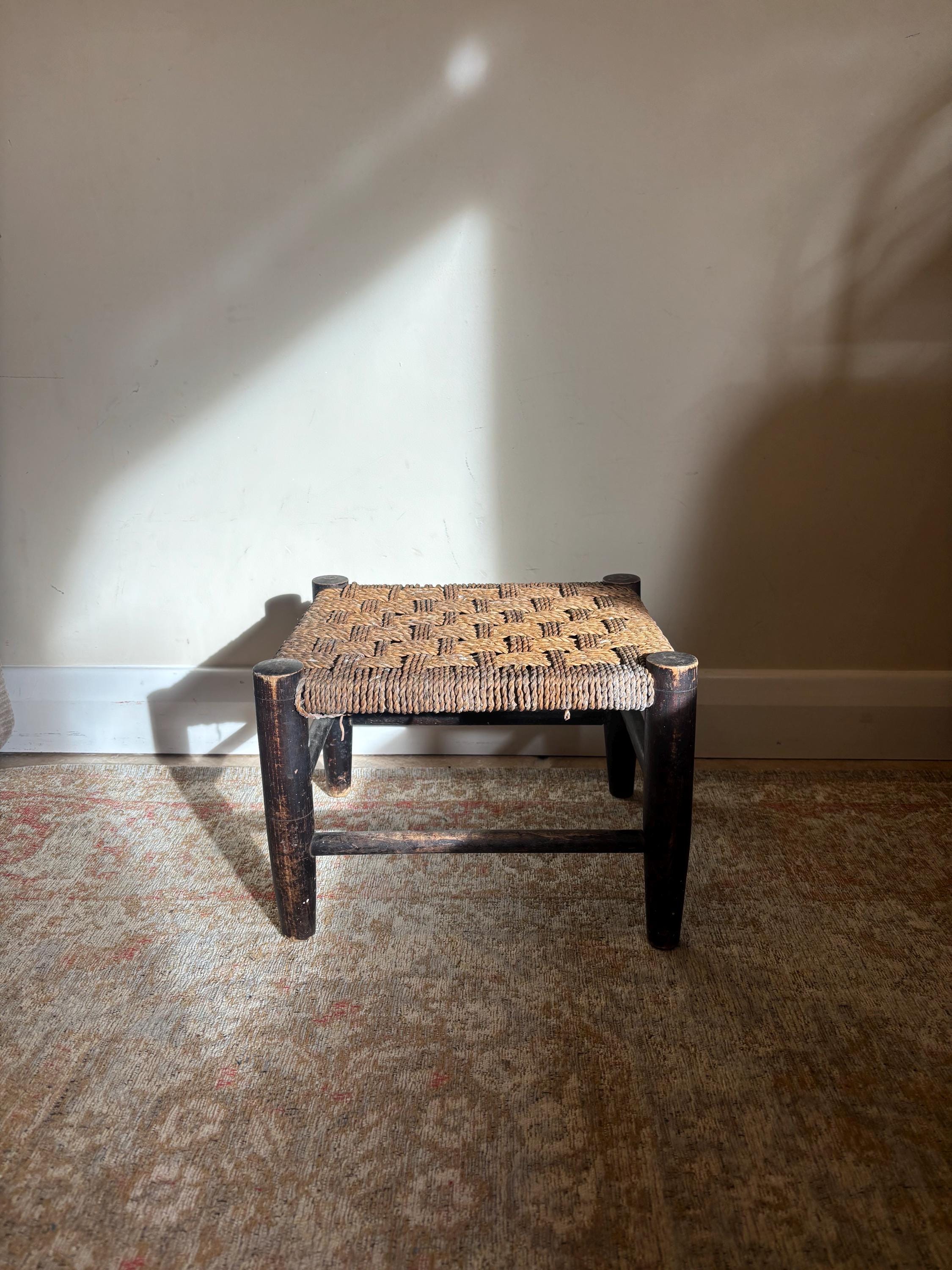 Vintage Wooden and Woven Stool Plant Stand - Etsy UK