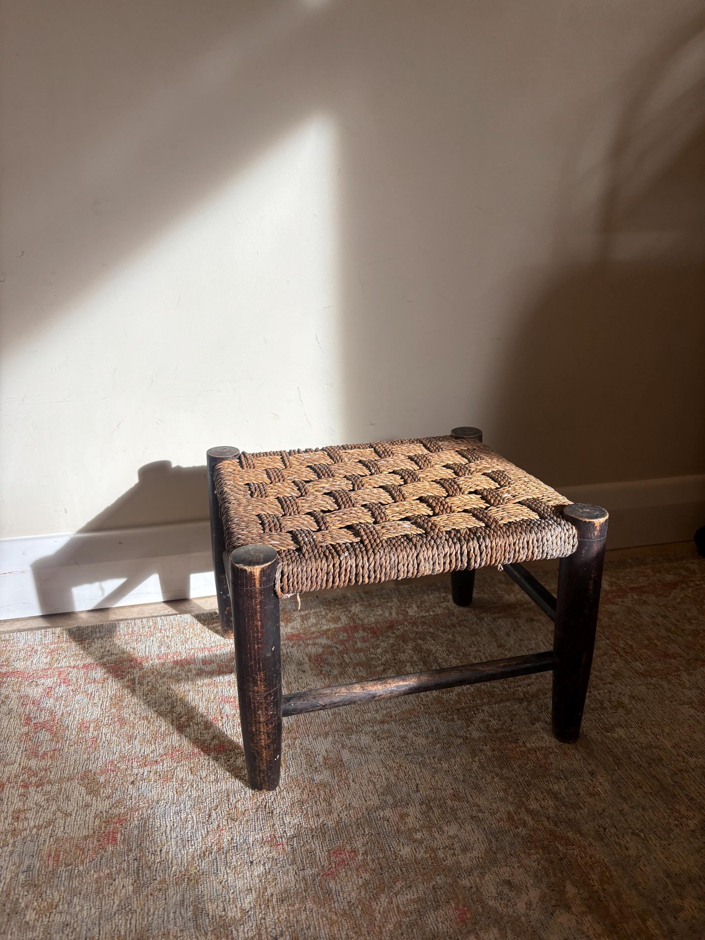 Vintage Wooden and Woven Stool Plant Stand - Etsy UK