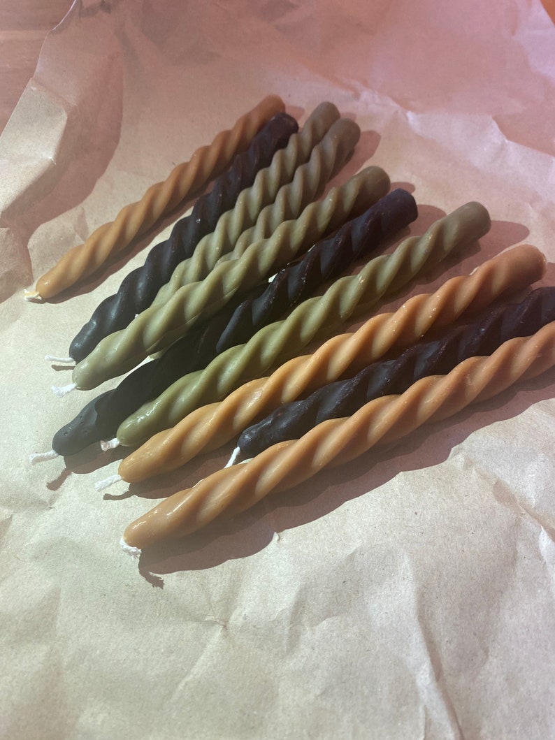 Pair of Twisted Candles Twisted Taper Candles Twirl Candles Etsy