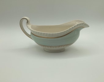 Salsera Johnson Brothers: Azul huevo de petirrojo inglés antiguo con dorado