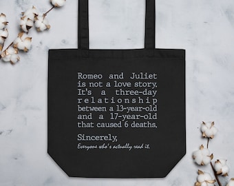 Romeo and Juliet is Not a Love Story - Black Eco Tote Bag