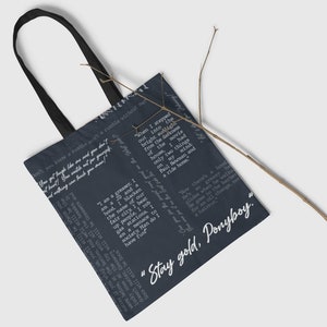 The Outsiders Quotes - Stay Gold Ponyboy - Tote Bag
