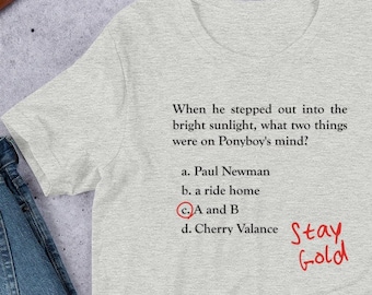 The Outsiders - Ponyboy - Quiz Question - Short-Sleeve Unisex T-Shirt