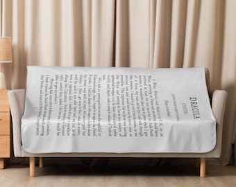 Bram Stoker's Dracula Book Page 1 - Sherpa-Lined Throw Blanket