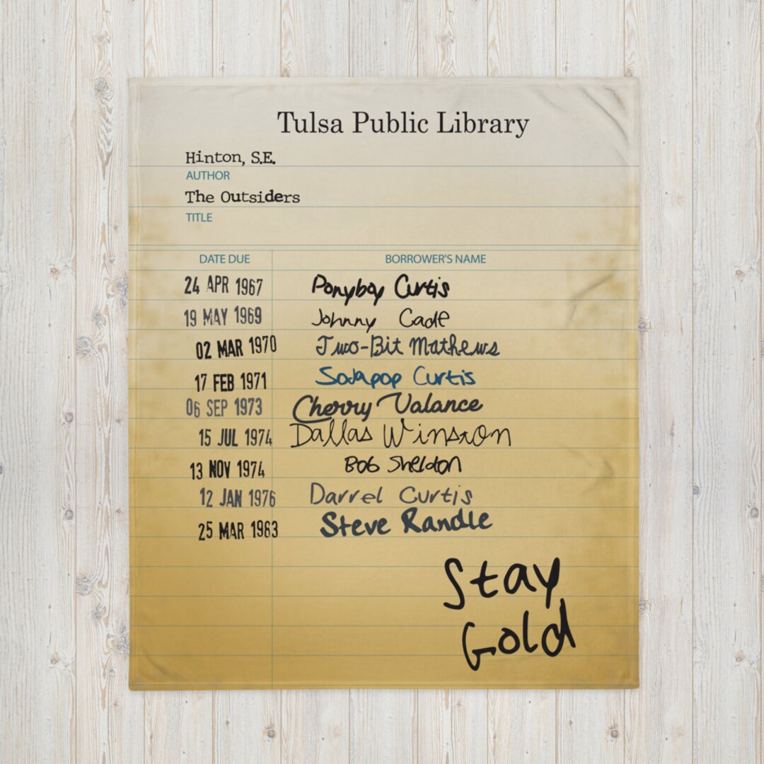 The Outsiders Tulsa Public Library Card Throw Blanket Etsy