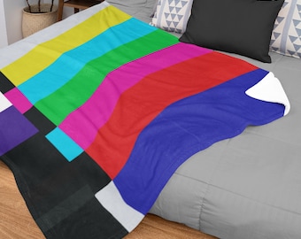 Off-Air TV Color Block Throw Blanket