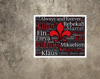 The Originals Word Cloud Print with Fleur