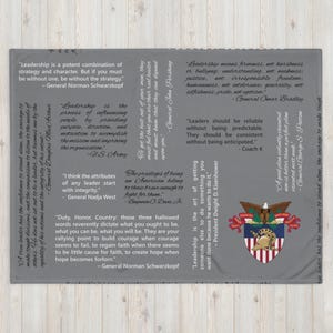 USMA West Point - Officially Licensed - Crest with Notable Old Grad Quotes Throw Blanket (60x80 Inches)