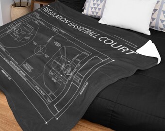 Regulation Basketball Court Dimensions - Throw Blanket