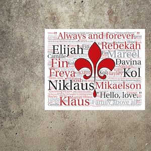 The Originals Word Cloud with Fleur - White