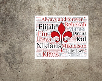 The Originals Word Cloud with Fleur - White