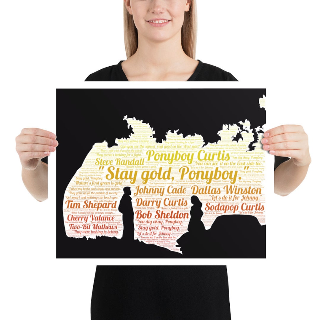Stay Gold Ponyboy the Outsiders Word Cloud Print