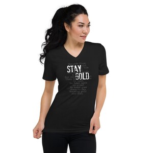Stay Gold the Outsiders Nothing Gold Can Stay Unisex V-neck T-shirt - Etsy