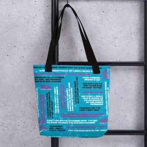 80s Song Lyrics Tote Bag