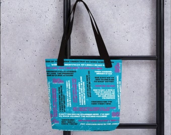 80s Song Lyrics Tote Bag